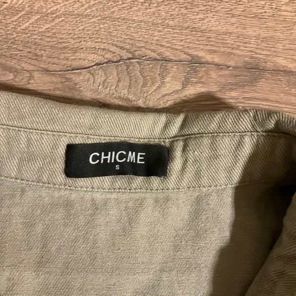 ChicMe button down with velvet sequin pockets / arms, S - Picture 4 of 7